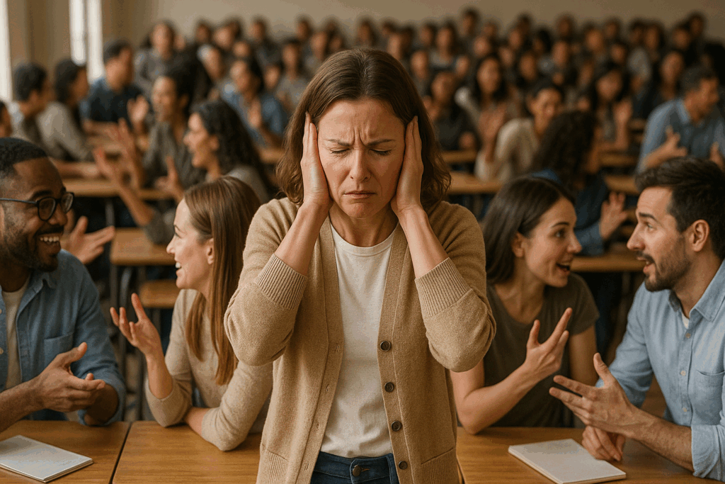 enseñar español con grupos grandes - mucho ruido
